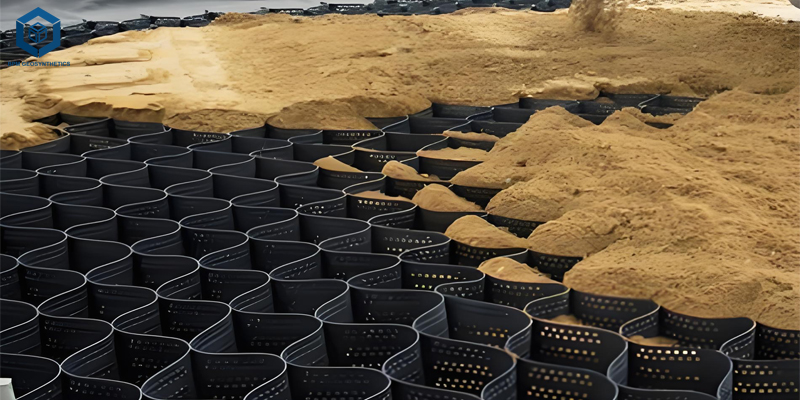 Geocell grondnet voor oprit Geocell grondnet voor oprit