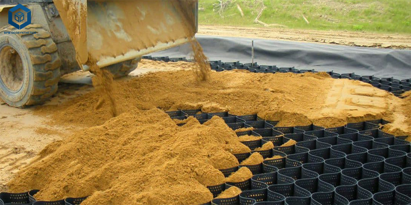 Geocell grondnet voor oprit Geocell grondnet voor oprit