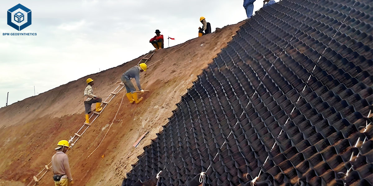 خلايا HDPE الجغرافية لإطالة عمر الرصيف خلايا HDPE الجغرافية لإطالة عمر الرصيف