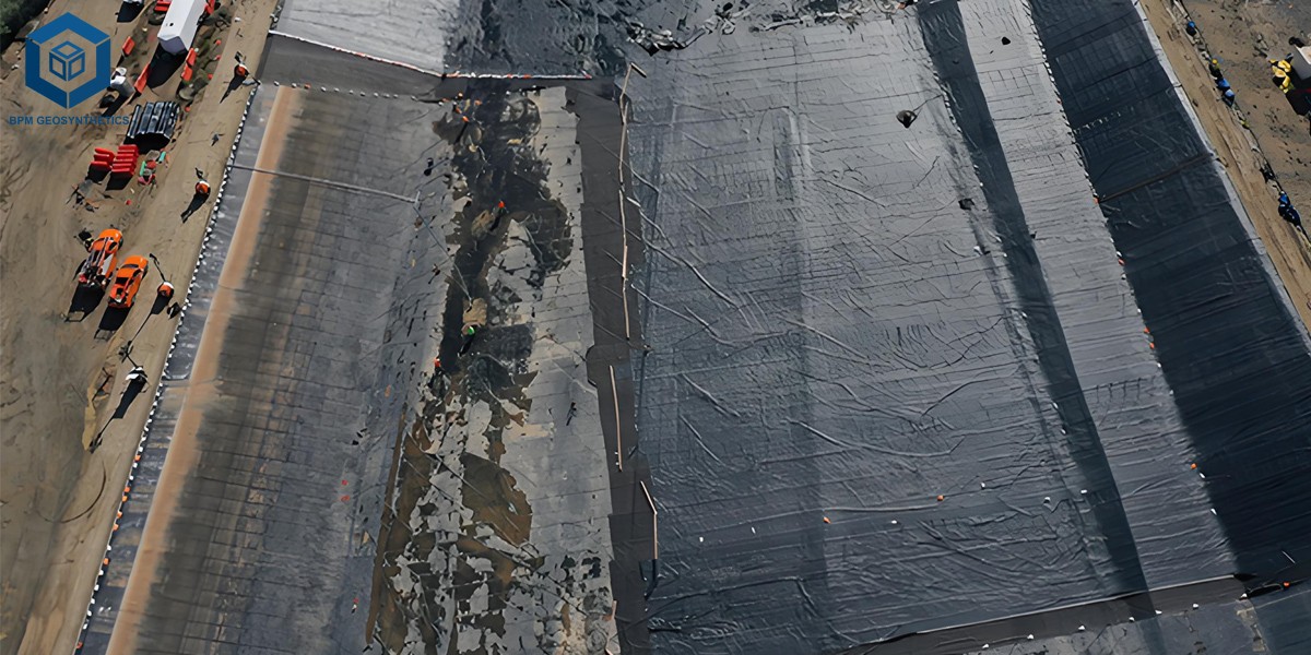 Manta de geomembrana em PEAD de 2 mm personalizada da BPM Geosynthetics Manta de geomembrana em PEAD de 2 mm personalizada da BPM Geosynthetics