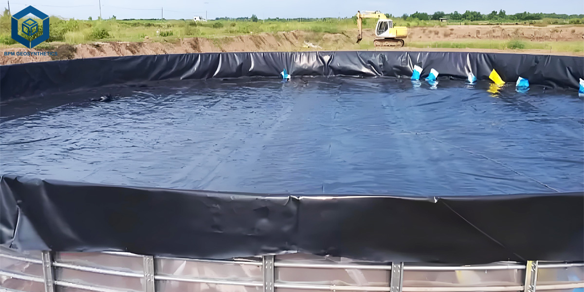 Revestimento de geomembrana impermeável de 2 mm para aplicações industriais Revestimento de geomembrana impermeável de 2 mm para aplicações industriais