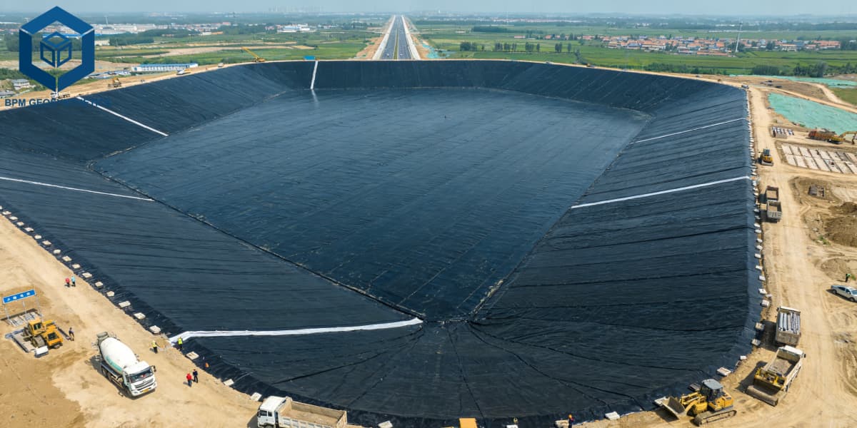 Matériau géomembrane durable pour le revêtement des étangs d'aquaculture Matériau géomembrane durable pour le revêtement des étangs d'aquaculture