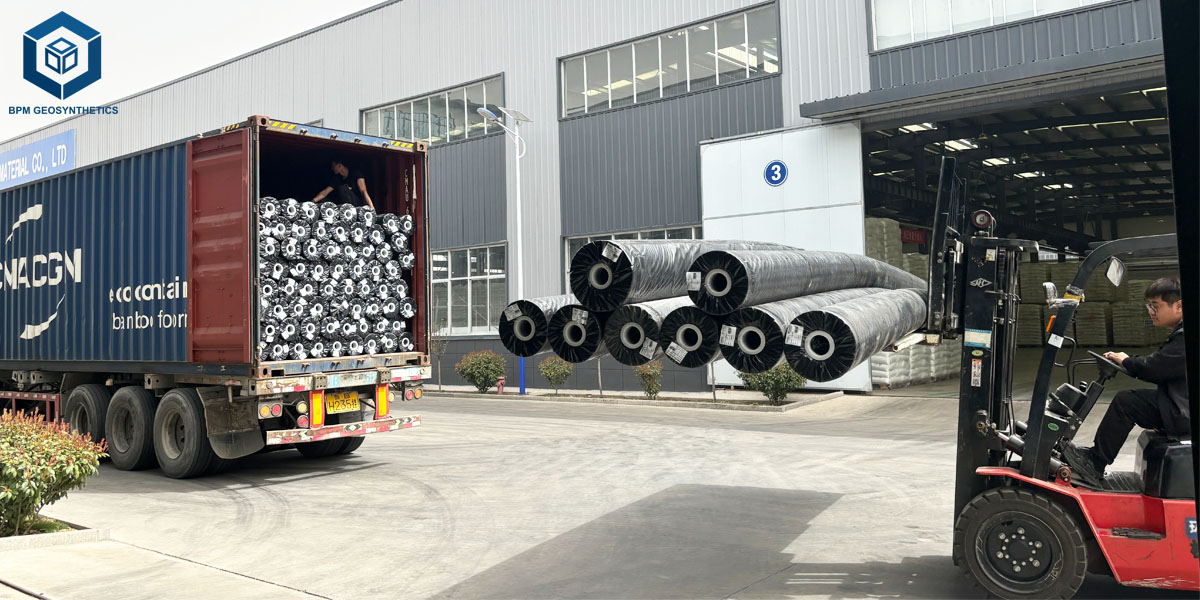 BPM Geosynthetics Geotextile Road Fabric Loaded for Export BPM Geosynthetics Geotextile Road Fabric Loaded for Export