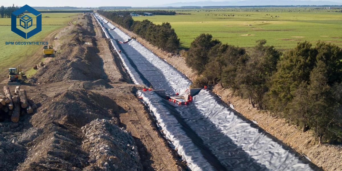 Geomembrana de polietileno para riego agrícola y revestimiento de canales.