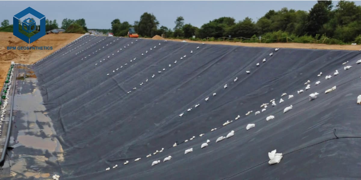 Geomembrana de HDPE de 1 mm para sistemas de contención de balsas de relaves mineros.