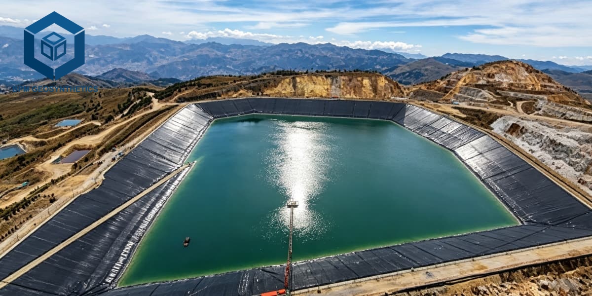 Landwirtschaftliche Teichfolie zur Wasserspeicherung auf dem Bauernhof Landwirtschaftliche Teichfolie zur Wasserspeicherung auf dem Bauernhof