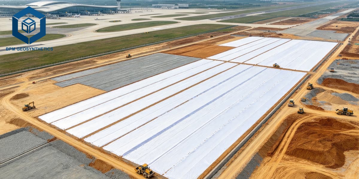 Vải địa kỹ thuật không dệt polyester để phân cách và lọc đất